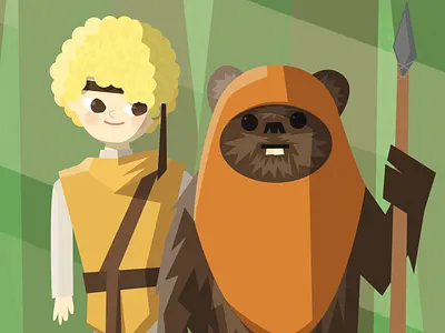 CINDEL & WICKET battle of endor caravan of courage character design cindel ewok illustration star wars vector wicet