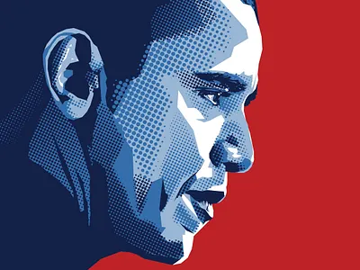 Obama Magazine Cover adobe illustrator barack obama brand branding changethethought graphic design illustration illustrator magazine cover obama portrait vector vector art vector portrait