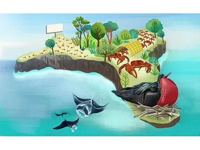 Islands: Christmas Island in Australia 3d adventure australia birds branding christmast crab design digitalart forest graphics holiday illustration island lifestyle nature newbook nft ocean ui