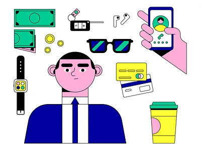 Nothing but business character character design design digital editorial flat graphic graphic design icon illustration vector