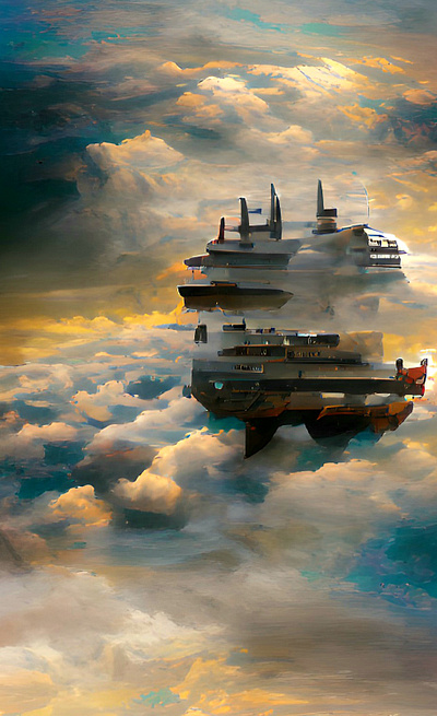 Ships on cloud illumination 3d animation branding design graphic design illustration logo motion graphics ui vector