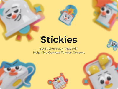 Stickies 3D illustrations 3d 3d icon 3d illustration animation app blender branding design figma graphic design illustration motion graphics portfolio presentation ui ux web website