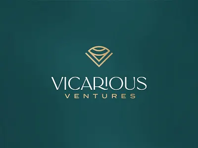 LOGO 29/30 - Vicarious Ventures elegant eye fancy gem gold green investment logo v