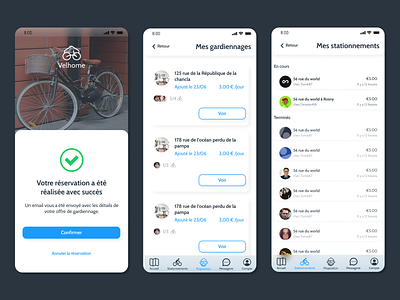 Velhome - bike storage app animation bike branding design ui velhome