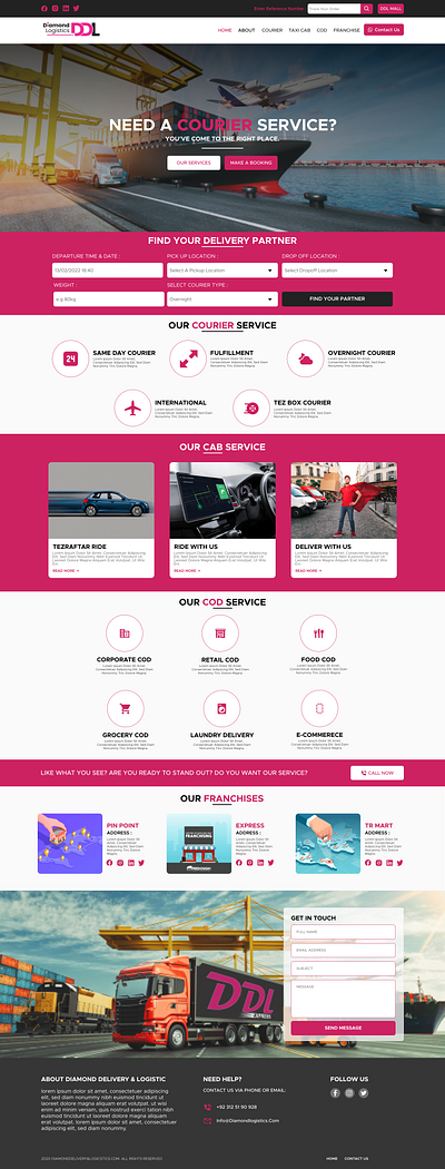 Delivery Website-Landing Page-Adobe XD app design ui ux web website xd