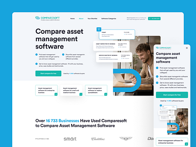 B2B website design | Software compare services b2b business design landing page saas service ui ux web design website