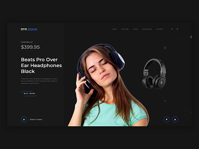 Headphone sell Ecommerce Dark Landing Page Design app design apps branding design graphic design hero section design illustration landing page logo ui ui ux design web design website
