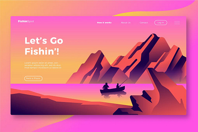 Fishing - Banner & Landing Page 3d app based graphic branding design fishing graphic design icon illustration landing landing page motion graphics ui ui design ux ux design vector files walkthrough web development website