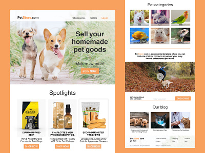 PetStore landing page design e commerce freelance graphic design illustration landing landing page logo shop site ui ux vector