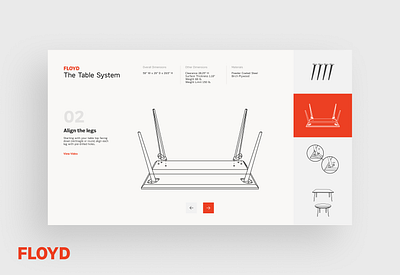 Floyd Furniture Assembly Guide microinteraction ui ui design