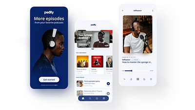 Podify - Unique podcast app app app design bankr branding design mobile mobile app podcast podify ui ui design ux uxui