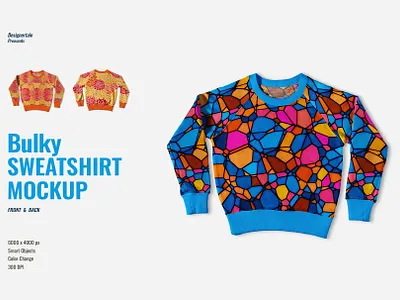 Flat Lay Bulky Sweatshirt Mockup topview