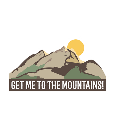 Mountains are calling. design doodle illustration mountain sticker vector