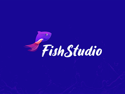 Fishstudio Logo Design app icon app logo brand branding design fish fish logo flat icon illustration logo logo design mobile app logo studio logo vector