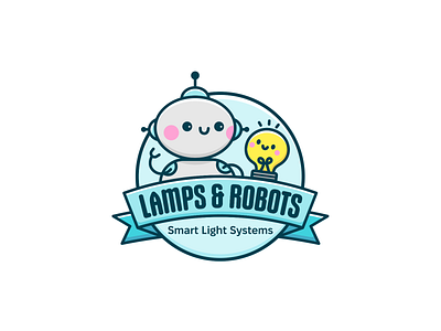 Lamps&Robots: Kawaii Logo adobe illustrator branding bright cartoon cartoon character colorful colourful cute graphic design identity kawaii logo