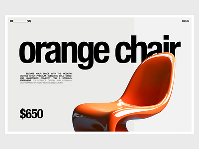 Orange Chair [Exploration] ai chair furniture modern orange product section ui web design