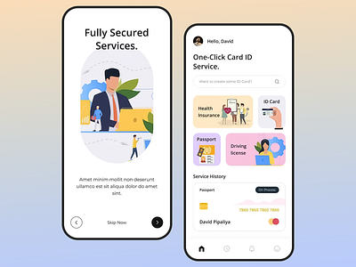 Secure Digital ID Service Platform app concept card management digital id digital identity fintech app government services id service identity verification mobile app mobile ux modern ui online security secure platform service history service platform ui design user experience user interface ux design ux ui