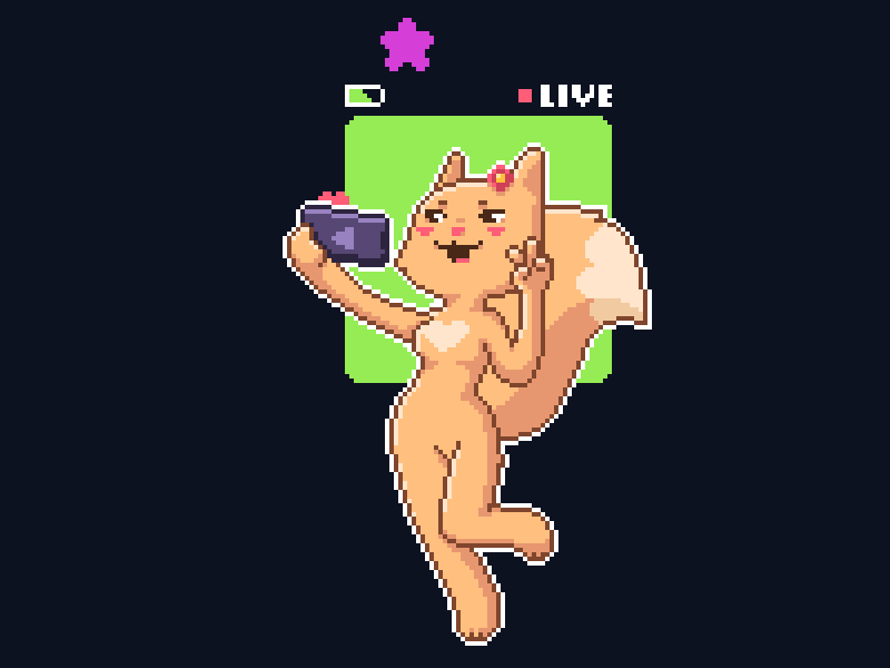 Belka animation aqurel goodgame insta like live phone pixelart squirrel star stream