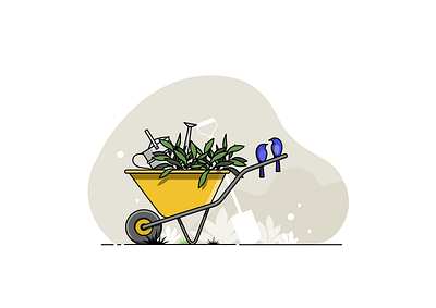 Cart flatcolors illustration minimalistic vector