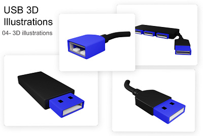 USB 3d illustrations female usb male usb pen drive pen drive 3d usb usb 3d icon usb cable usb drive usb port