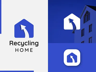 Home and Recycle Mark Logo Concept blue brand mark branding creative dribbble eco system folio home logo identity logo deisgn logo inspirations logo mark mark minimal modern recycling recycly sale vector window