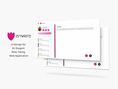 enWrite - A note taking web application 3d animation branding design graphic design icon illustration logo motion graphics typography ui ux vector