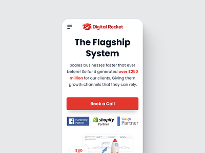 Digital Rocket marketing agency - Mobile agency design digital homepage interface marketing mobile modern responsive rocket ui ux ui design web design