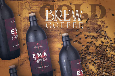 Cold Brew Coffee Packaging Mock-up 3d branding coffee design graphic design illustration logo mockup package design packaging packaging design ux