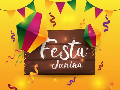 Festa Junina arraiá card event greeting happy poster vector