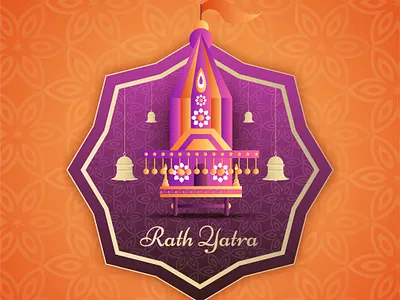 Rath Yatra card greeting card hindu poster vector