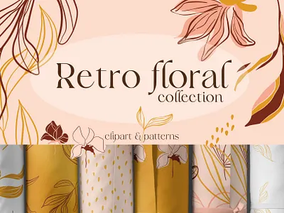 Retro floral design illustration pattern vector