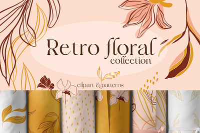 Retro floral design illustration pattern vector