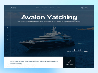 Avalon yacht hero concept boat hero minimal mobile ui uiux ux webdesigner webheader website yacht