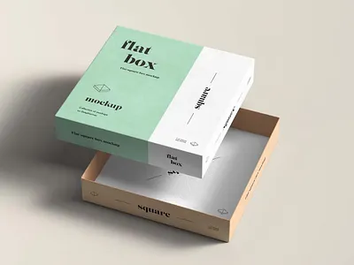 Flat Box Mockup app box box packaging branding cute design illustration logo mockup package design packaging packaging design
