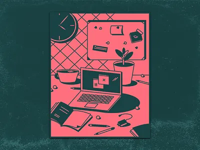 Cozy work - vector illustration branding cute design graphic design illustration print social media vector