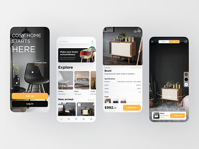 Scandinavian furniture online store app app design figma makeevaflchallenge makeevaflchallenge3 online shop online shop app ui ux uxui