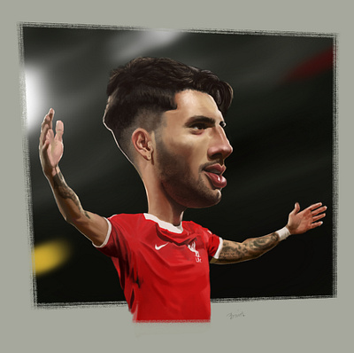 Szoboszlai caricature caricature digital painting dominik drawing football liverpool painting szoboszlai