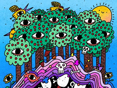 Family of Trees doodle illustration nft nft artist procreate