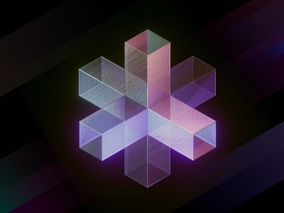 March#1-R 3d blender cube graphic lines