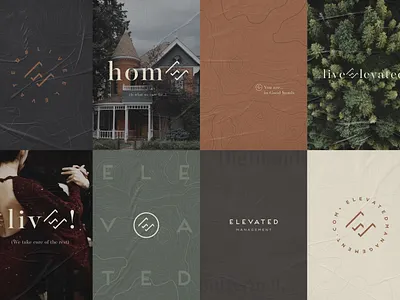 Elevated Management / Print campaign advertising art direction art director branding corporate identity glued posters graphic design graphiste freelance high end logo luxury logo mockup poster design property concierge