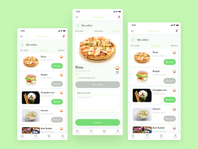 Order History cards design design food food app menu order history ordering restaurant restaurant owner ui web