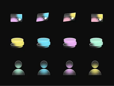 Glassy UI icons avatar coin coins credit glass glassy icon money svg ui user vector