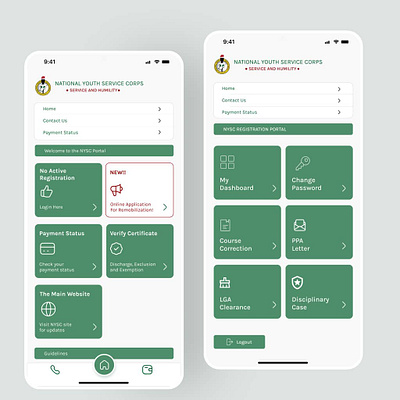 NYSC Portal design