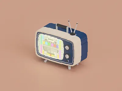 Magic Box 3d box letsgooutside magic no signal television tv voxel voxelart