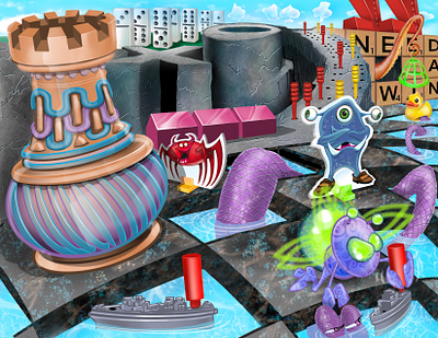 Gameland branding childrens illustrator illustration whimsical whimsy