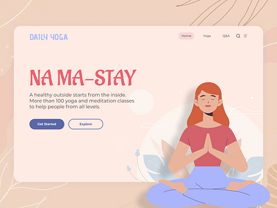 Yoga UI app branding design exercise exercise illustration fitness graphic design illustration minimal minimal ui design nepal nepal yoga nepali peace typography ui ux vector yoga illustration yoga ui