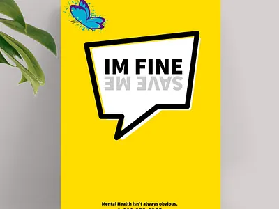 I’m Fine adobecc adobeillustrator aikonicgraphics blackdesigner illustrator mentalhealthawareness posterdesign
