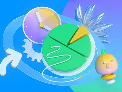 Parenting and management 3D 3d brand branding design graphic design graphics illustration management visual wrike