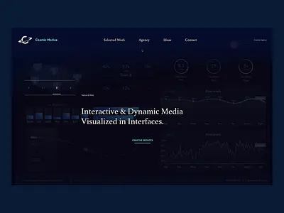 Cosmic Motive Agency Page animation branding design greensock logo product react ui ux vector