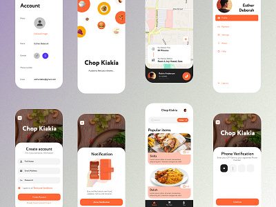 Food Ordering App - Chop Kiakia design food ordering app mobile mobile app ui